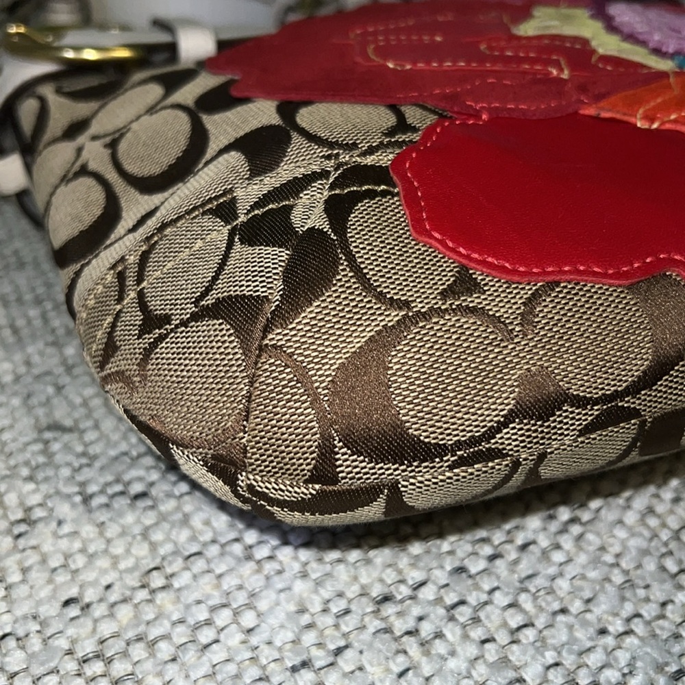 Vintage Coach POPPY LIMITED EDITION RARE FORAL Jacquard & leather bag #6123 - Picture 11 of 12